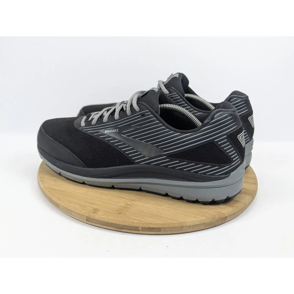 Brooks Mens 12.5 2E Wide Shoes Addiction Walker Black Suede Gray Walking Sneaker